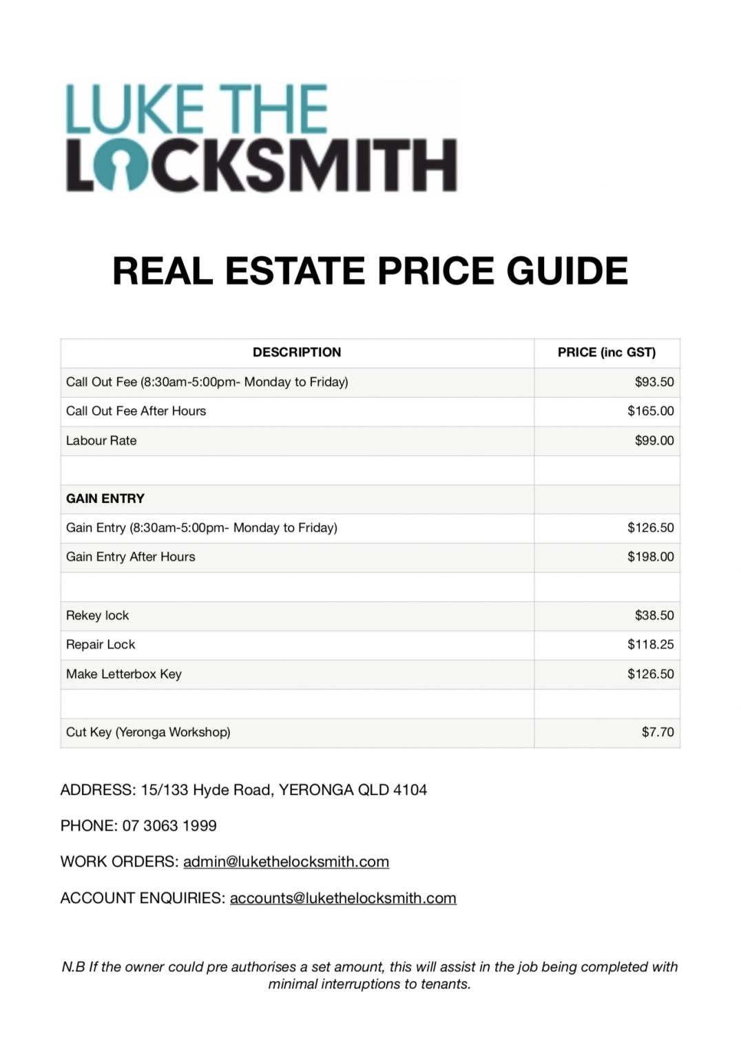 realestatepriceguide Luke The Locksmith